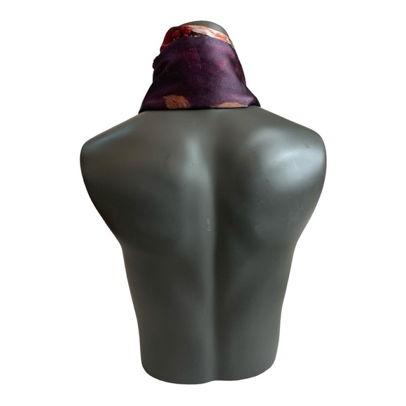 ASILK Red Watercolor Floral Mulberry Silk Scarf Wrap Cover Up NWT - Picture 4 of 9